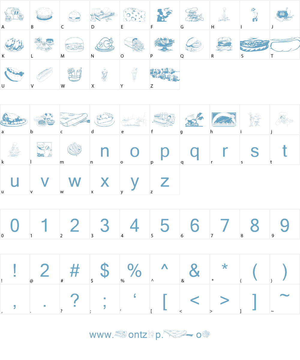 Culinary Art Font Character